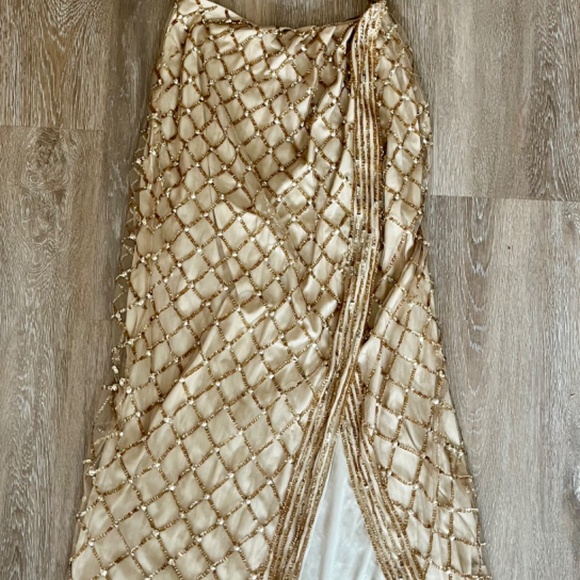Gold Sequin Evening Dress - Picture 3 of 5